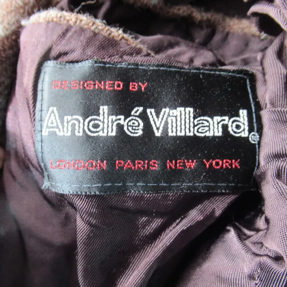Vintage Andre Villard Blazer Mens Size 37R Brown Wool Jacket Geek Professor 90s
